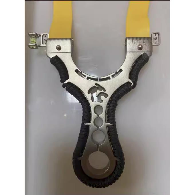 Black Wolf Slingshot High Precision Stainless Steel Outdoor Competition Thickened Flat Leather Slingshot