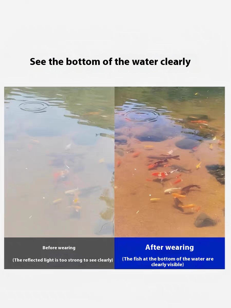 Fishing Glasses Fish Finder Glasses Polarized Sunglasses Yellow Bottom Brightening Glasses Blue Film Yellow Bottom