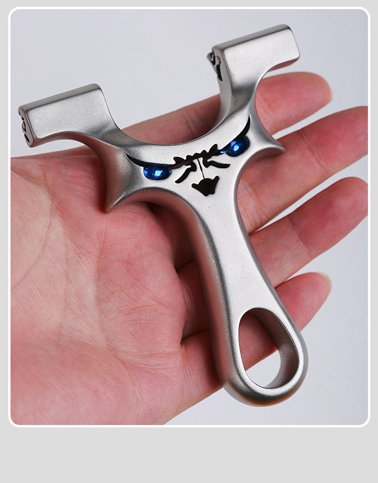 Little Devil Stainless Steel Dragon Tooth Clip Slingshot Outdoor Competition Flat Band Slingshot Precision Slingshot