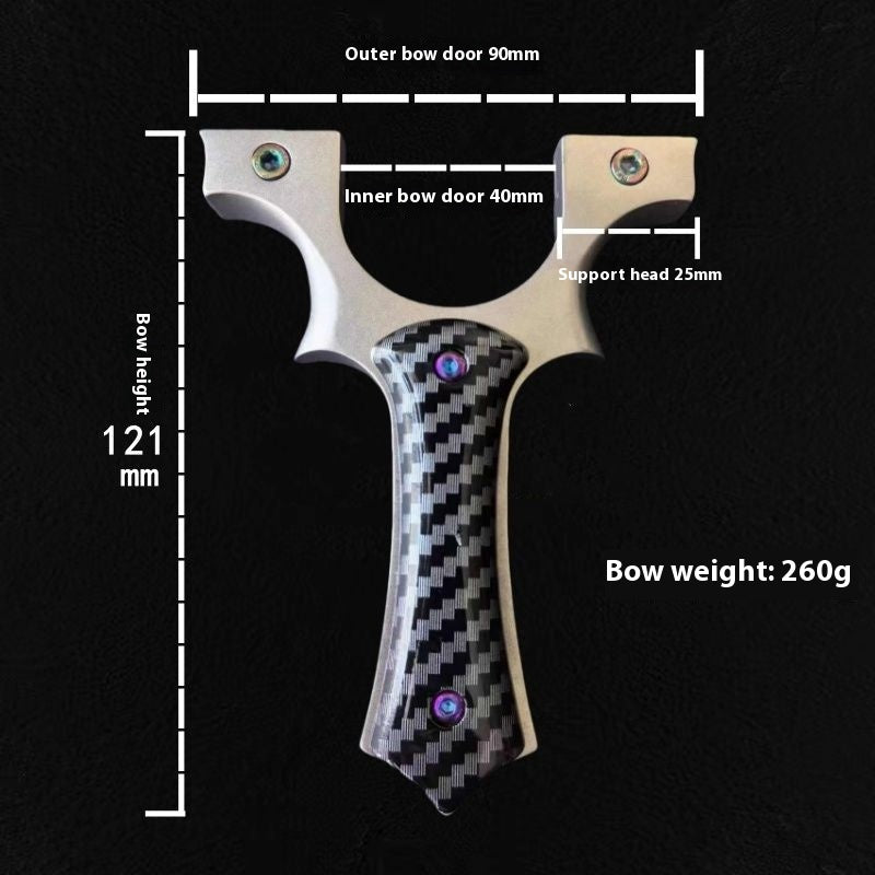 Metal Stainless Steel 304 Small Bull Slingshot High Precision Powerful Sharp Angle Flat Leather Bow Outdoor Adult Slingshot
