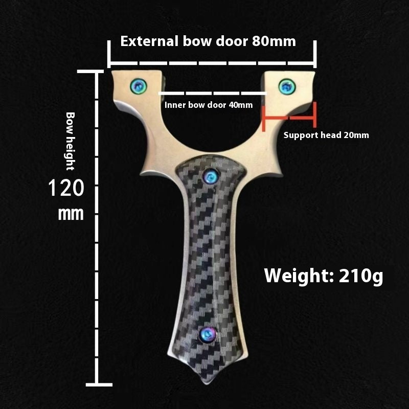 Metal Stainless Steel 304 Small Bull Slingshot High Precision Powerful Sharp Angle Flat Leather Bow Outdoor Adult Slingshot