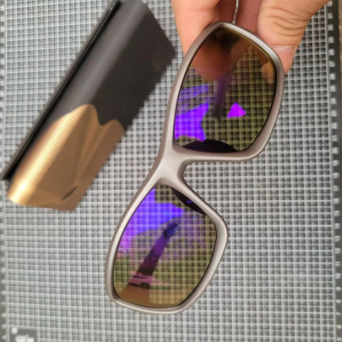 Fishing Glasses Fish Finder Glasses Polarized Sunglasses Yellow Bottom Brightening Glasses Blue Film Yellow Bottom