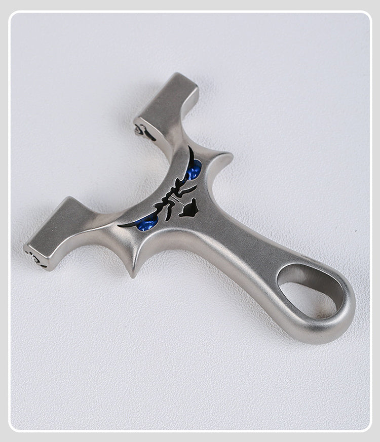 Little Devil Stainless Steel Dragon Tooth Clip Slingshot Outdoor Competition Flat Band Slingshot Precision Slingshot