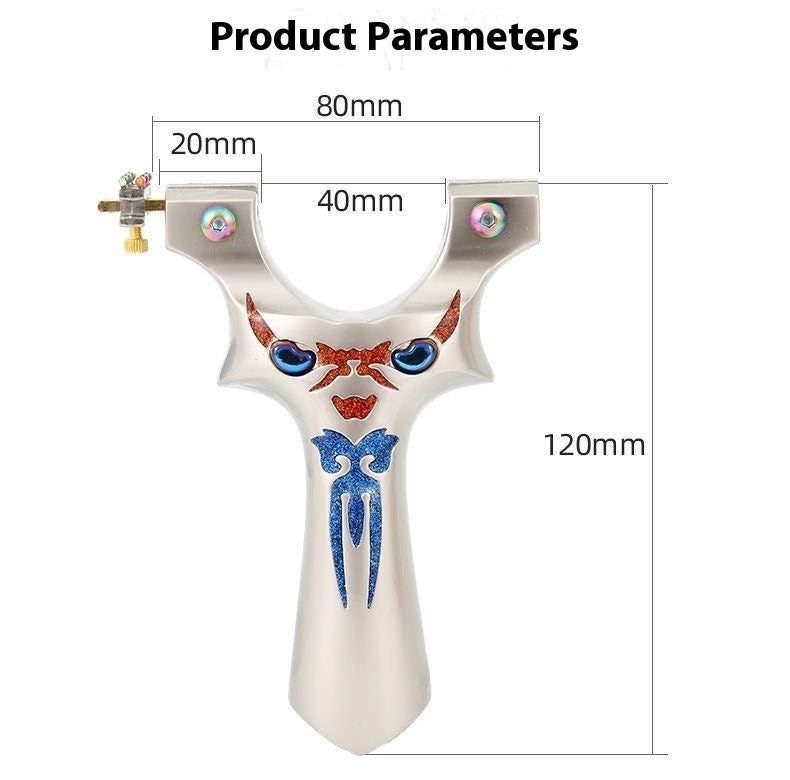 New Demon Little Monster Flat Band Slingshot Fast Compression Titanium Aluminum Alloy Outdoor Competition Colorful Slingshot Practical Wide Band Bow