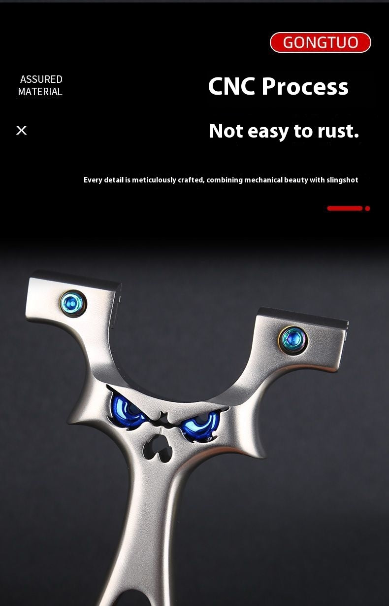 Stainless Steel Small Cannon Monster Outdoor Flat Wallet Clip Large Power Ultra Light Straight Slingshot