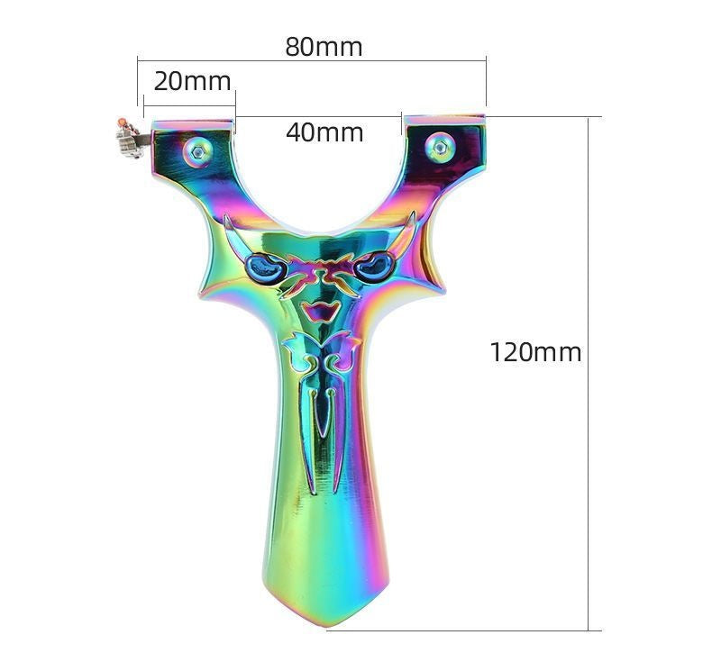 New Demon Little Monster Flat Band Slingshot Fast Compression Titanium Aluminum Alloy Outdoor Competition Colorful Slingshot Practical Wide Band Bow
