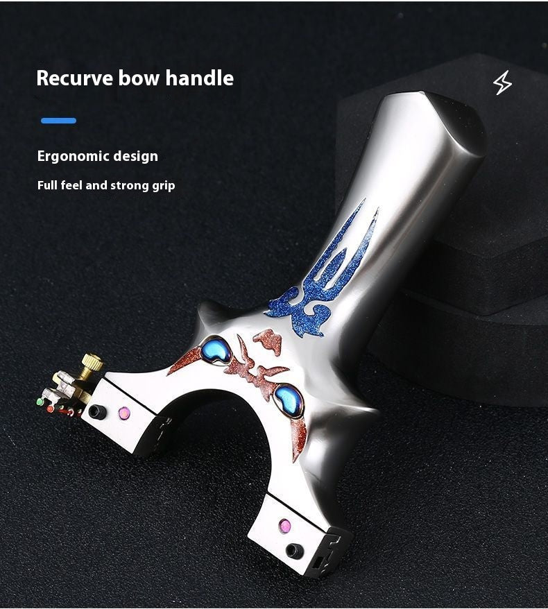 New Demon Little Monster Flat Band Slingshot Fast Compression Titanium Aluminum Alloy Outdoor Competition Colorful Slingshot Practical Wide Band Bow