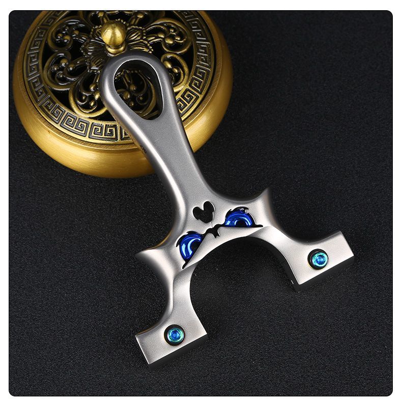 Stainless Steel Small Cannon Monster Outdoor Flat Wallet Clip Large Power Ultra Light Straight Slingshot