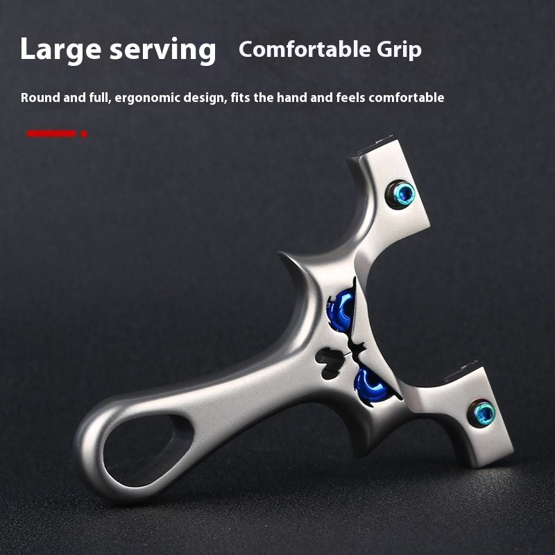 Stainless Steel Small Cannon Monster Outdoor Flat Wallet Clip Large Power Ultra Light Straight Slingshot