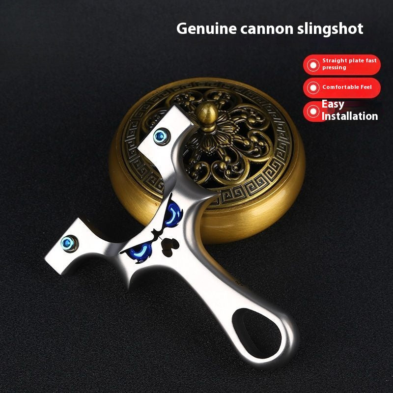 Stainless Steel Small Cannon Monster Outdoor Flat Wallet Clip Large Power Ultra Light Straight Slingshot