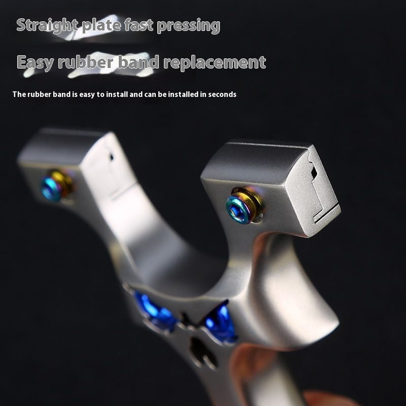 Stainless Steel Small Cannon Monster Outdoor Flat Wallet Clip Large Power Ultra Light Straight Slingshot