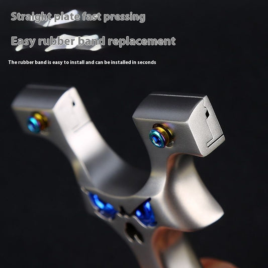 Stainless Steel Small Cannon Monster Outdoor Flat Wallet Clip Large Power Ultra Light Straight Slingshot